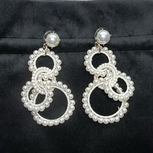 Macy's Pearl-Accent Silver-Tone Dangle Earrings